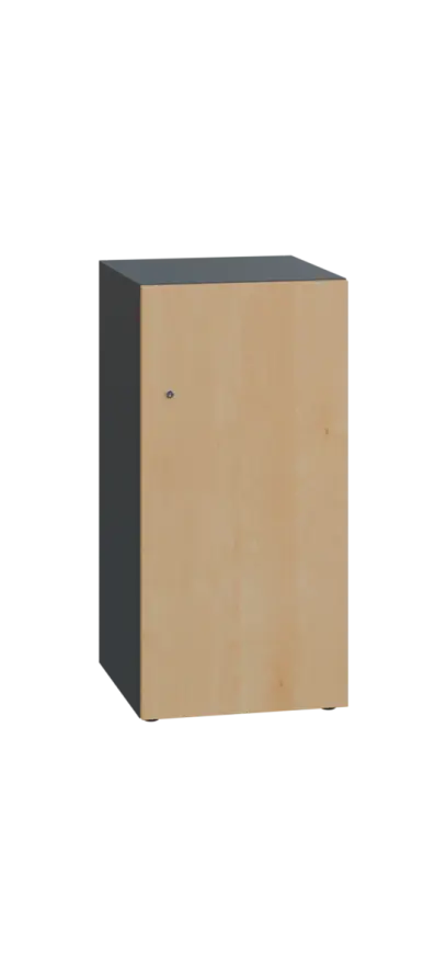 DOMINIT 21 úložná skříň 1-boxová, 917x450x400 mm, korpus antracit, dvířka javor horský